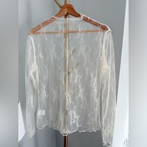 Sheer Lace Long Sleeve Top